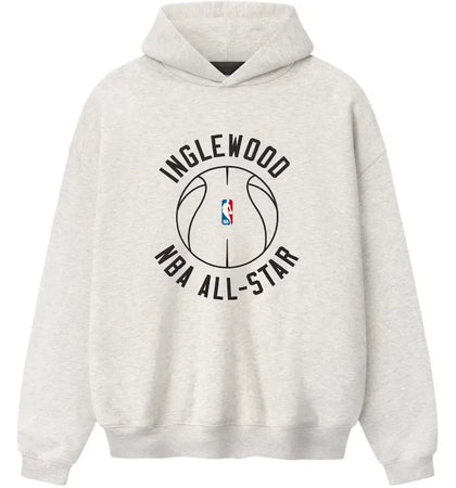 Fear of God Essentials Inglewood X All Star Weekend '26 90's Hoodie Oatmeal Heather - authentic Fear of God apparel