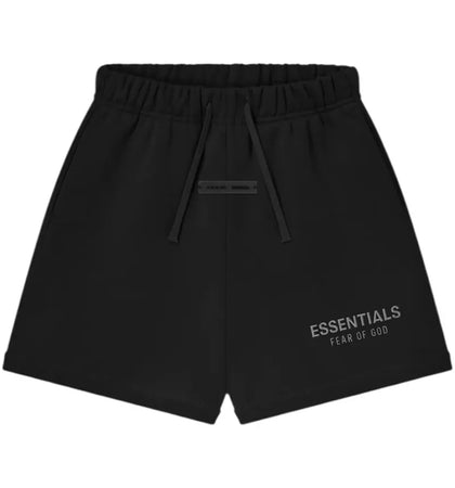 Fear of God Essentials Kids Classic Fleece Sweatshort Jet Black - authentic Fear of God product
