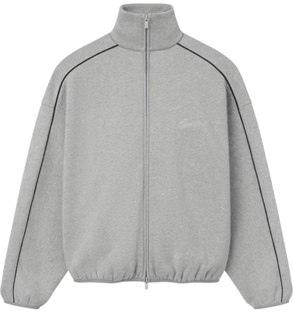 Fear of God Essentials Modern Piping Track Jacket Concrete Heather/Black - authentic Fear of God apparel
