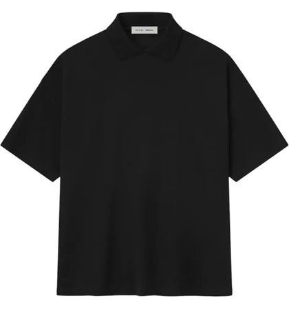 Fear of God Essentials Pique 90's Polo Sleeve Tee Jet Black - authentic Fear of God product
