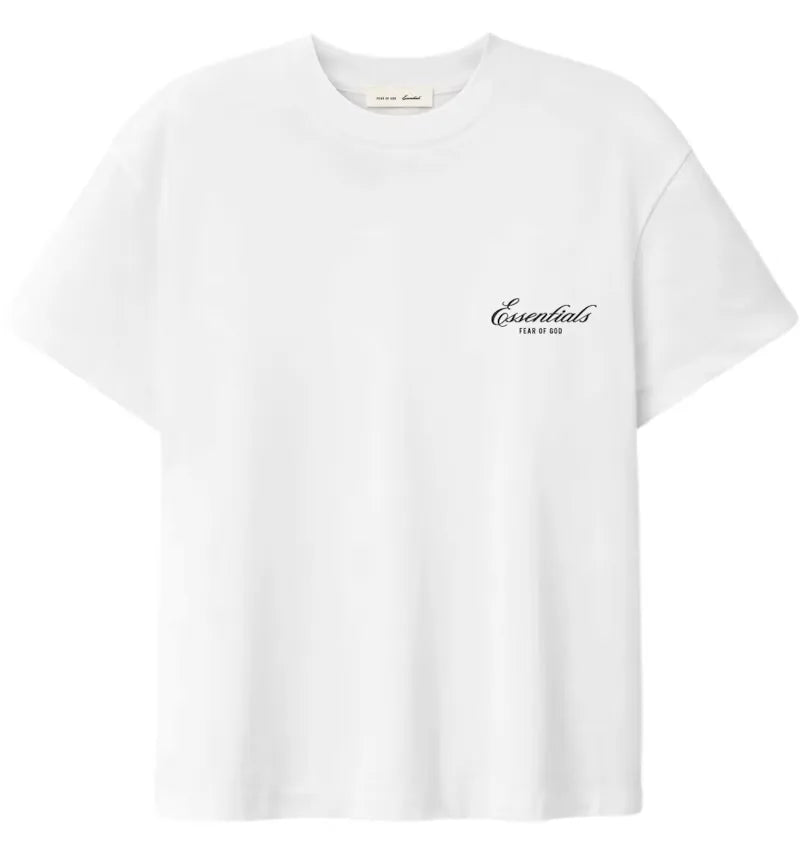 Fear of God Essentials Signature Classic Tee (SS26) Bright White - vue 360