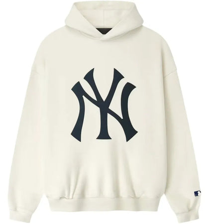 Fear of God Essentials Yankees Sport Hoodie Cream White - authentic Fear of God apparel