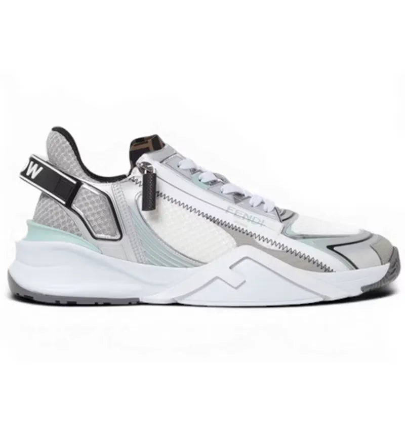 Fendi Flow Low White Silver Mint - vue 360
