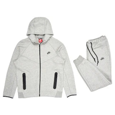 Nike Sportswear Tech Fleece Full-Zip Hoodie & Joggers Set Dark Heather Grey/Black