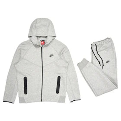 Nike Sportswear Tech Fleece Full-Zip Hoodie & Joggers Set Dark Heather Grey/Black