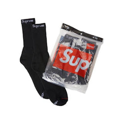 Supreme Hanes Socks (4 Pack) Black