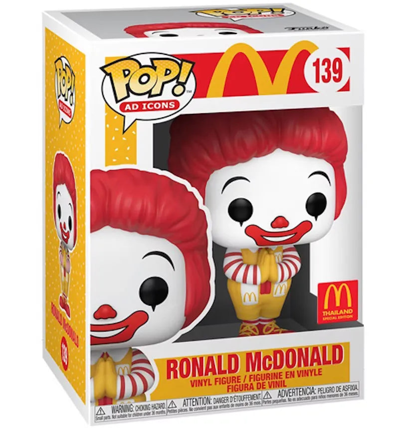 Funko Pop! Ad Icons McDonald's Ronald McDonald Thailand Exclusive Figure #139 - vue 360