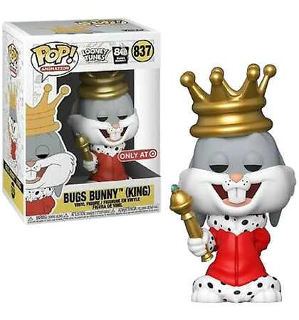Funko Pop! Animation Looney Tunes Bugs Bunny King Target Exclusive Figure #837 - authentic Funko product