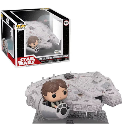 Funko Pop! Star Wars Han Solo in the Millennium Falcon Amazon Exclusive Deluxe Bobble-Head #321 - authentic Funko product