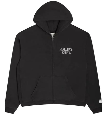Gallery Dept. 90s Full Zip Hoodie Black - authentic Gallery Dept. apparel