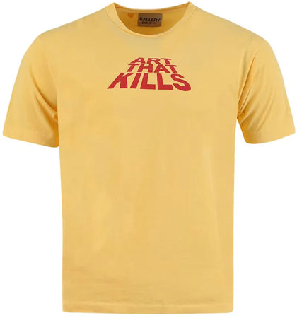Gallery Dept. Art That Kills Logo T-Shirt Yellow - authentic Gallery Dept. apparel