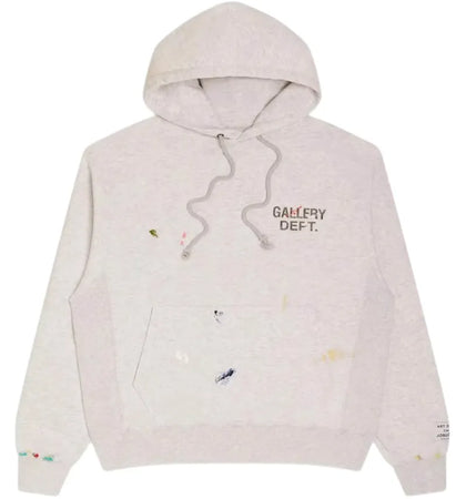 Gallery Dept. Gd Paint Logo Hoodie Light Heather - authentic Gallery Dept. apparel
