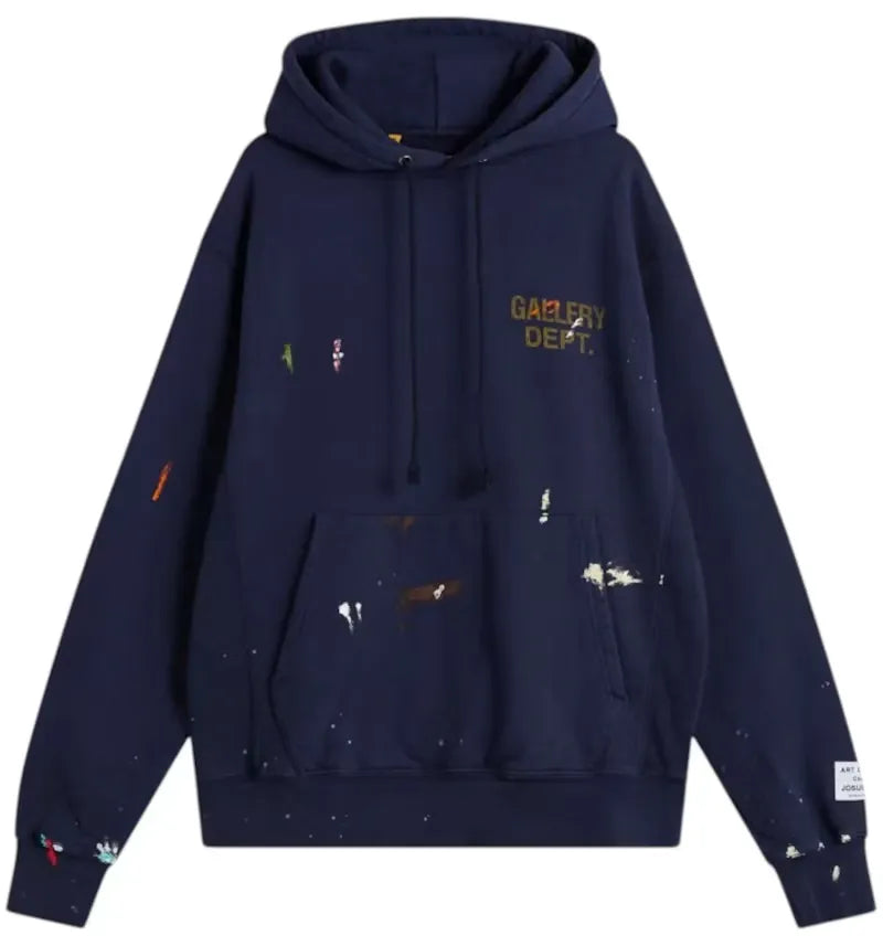 Gallery Dept. Gd Paint Logo Hoodie Vintage Navy - vue 360