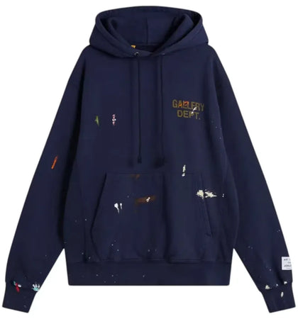 Gallery Dept. Gd Paint Logo Hoodie Vintage Navy - authentic Gallery Dept. apparel