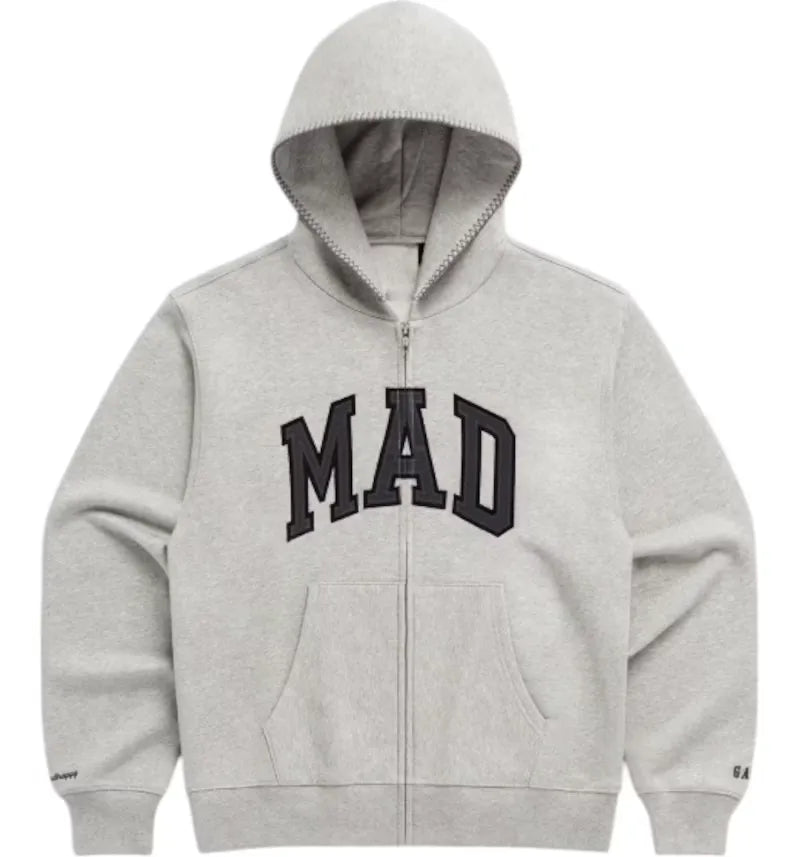 Gap x MadHappy Mad Full Zip Hoodie Light Gray - vue 360