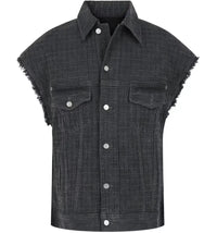 Givenchy Oversized 4G Denim Vest Charcoal