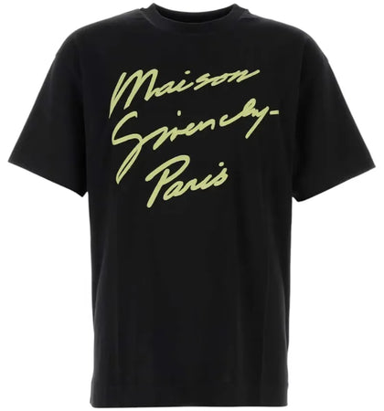 Givenchy Slogan Embroidered Crewneck T-shirt Black - authentic Givenchy apparel