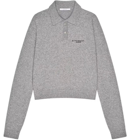 Givenchy Women's L/S Polo Shirt Light Grey - authentic Givenchy apparel