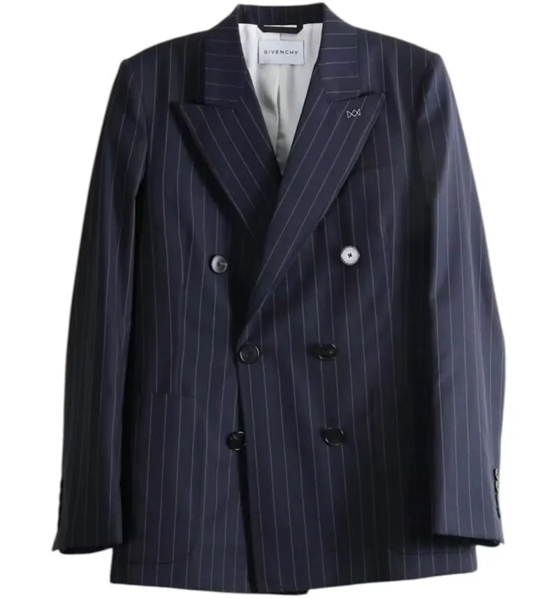 Givenchy Women's Pockets Double Breasted Jacket Dark Navy - vue 360