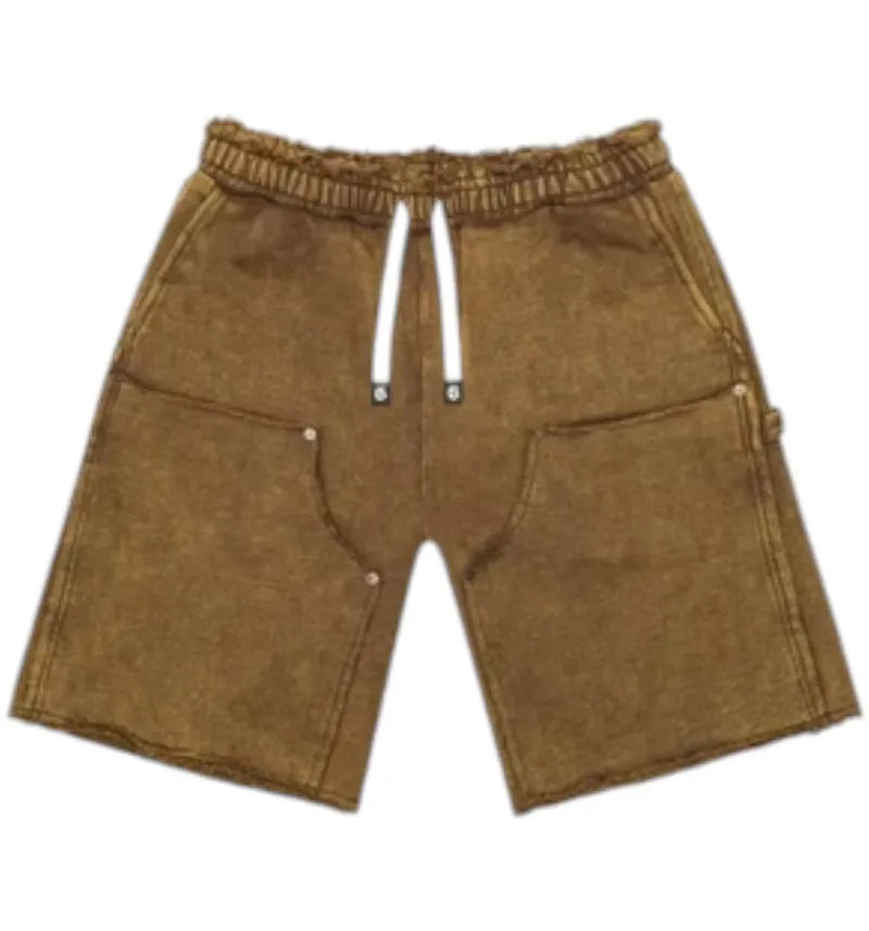 Godspeed Carpenter Distressed Shorts Brown - vue 360