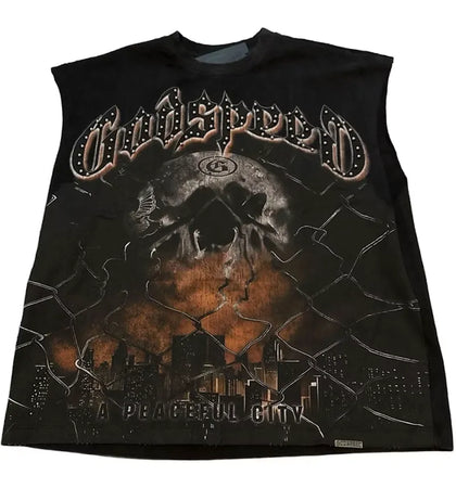 Godspeed Fences Sleeveless T-shirt Black - authentic Godspeed apparel