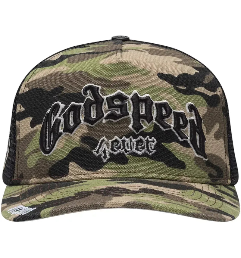 Godspeed Forever Trucker Hat Camo - vue 360