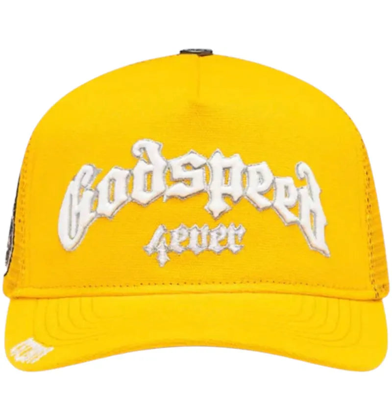 Godspeed Forever Trucker Hat Yellow - vue 360