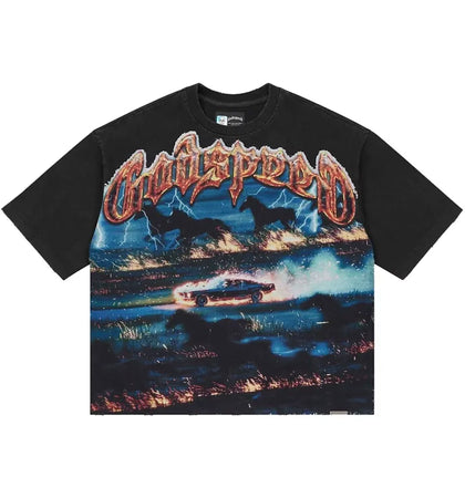 Godspeed Horsepower T-shirt Black - authentic Godspeed apparel