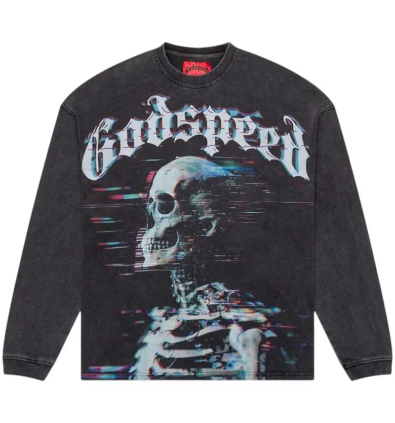 Godspeed Matrix Glitch L/S Tee Black - vue 360