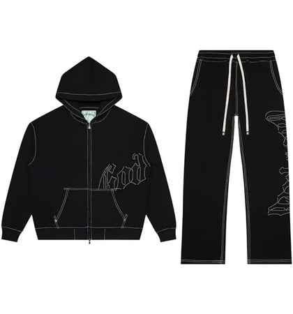 Godspeed OG Logo Stitched Sweatsuit Black - authentic Godspeed product
