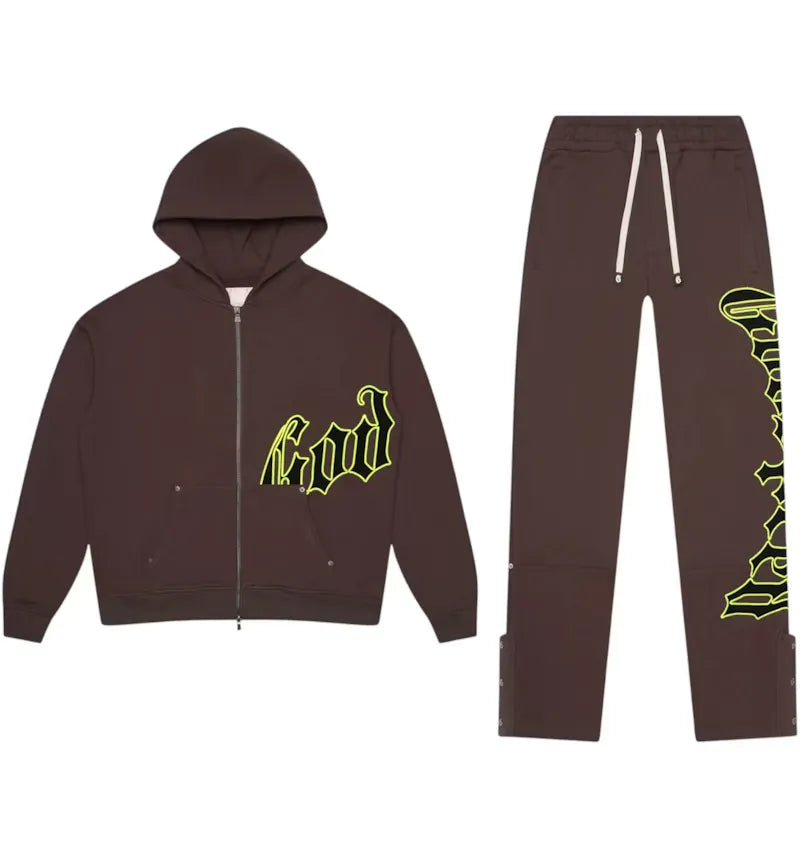 Godspeed OG Logo Sweatsuit Grey/Lime - vue 360