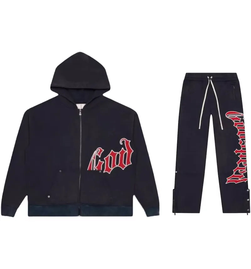 Godspeed OG Logo V2 Sweatsuit Navy/Red - vue 360