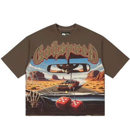 Godspeed On The Run II T-shirt Brown - authentic Godspeed apparel