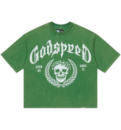 Godspeed Victor Crest T-shirt Green - authentic Godspeed apparel