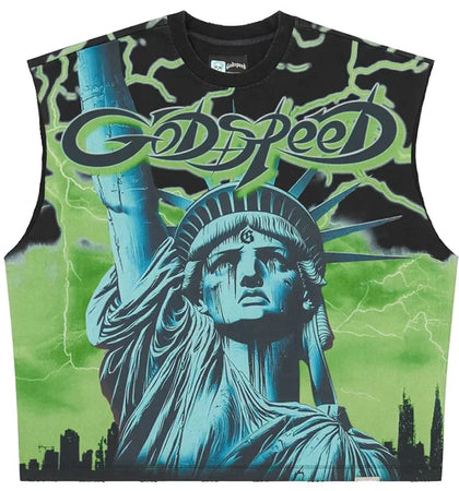 Godspeed Voltage Sleeveless T-shirt Lime - authentic Godspeed apparel