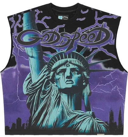 Godspeed Voltage Sleeveless T-shirt Purple - authentic Godspeed apparel