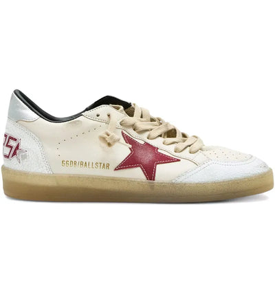 Golden Goose Ball Star Biege White Red