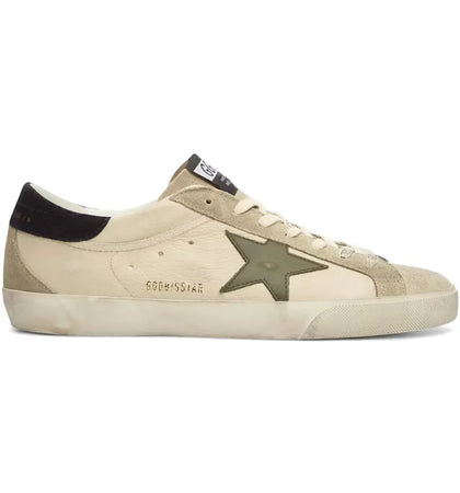 Golden Goose Super-Star Cream Grey Olive Green Dark Blue - authentic Golden Goose sneakers