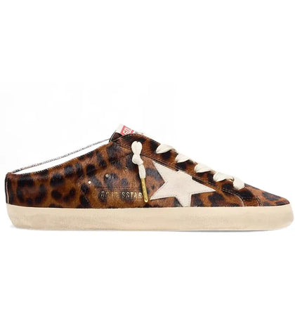 Golden Goose Super-Star Sabot Beige Brown Leopard Cream (Women's) - authentic Golden Goose sneakers
