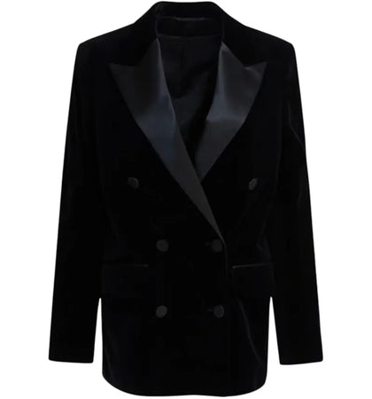 Golden Goose Velvet and Satin Double-Breasted Blazer Black - authentic Golden Goose product