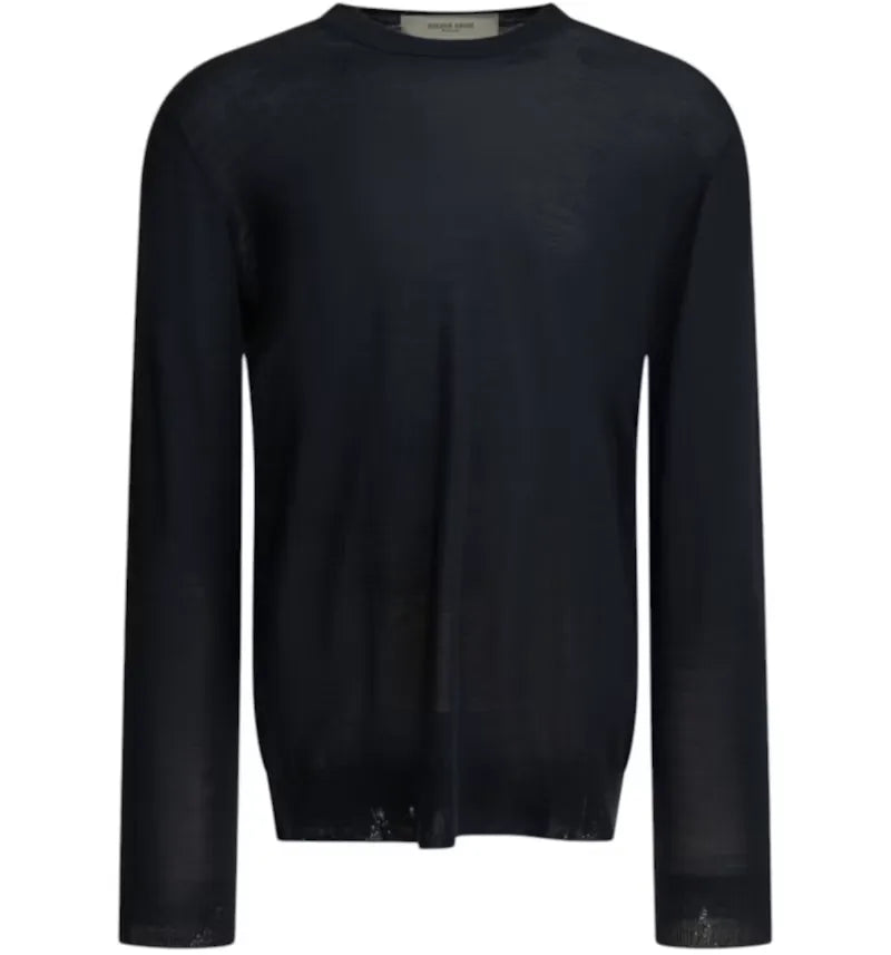Golden Goose Wool Crew Neck Sweater Blue - vue 360