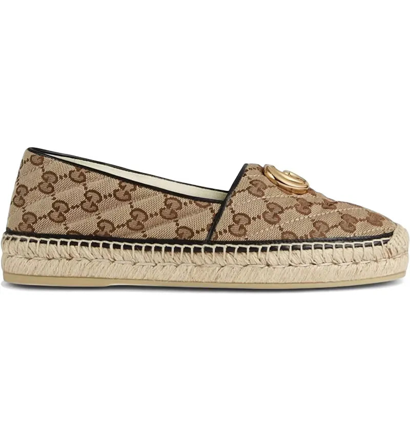 Gucci GG Matelassé Canvas Espadrilles Beige Black (Women's) - vue 360