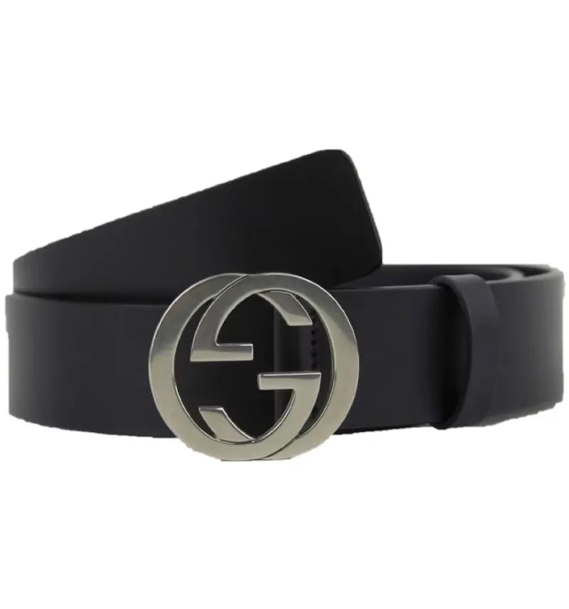 Gucci Interlocking G Belt Palladium Buckle Black - vue 360