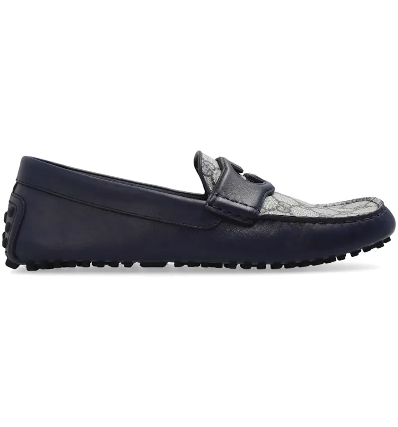 Gucci Interlocking G Driver Loafer Blue - vue 360