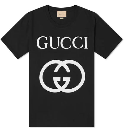 Gucci Interlocking GG Print T-shirt Black Ivory - authentic Gucci apparel