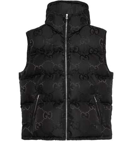 Gucci Jumbo GG Canvas Down Gilet Black - authentic Gucci product