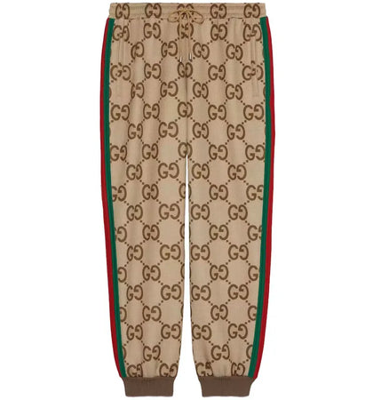 Gucci Jumbo GG Jogging Pant with Web Beige/Ebony - authentic Gucci product
