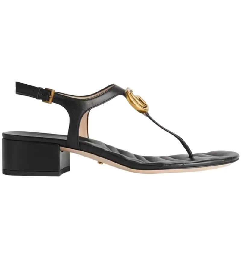 Gucci Marmont Double G Sandal Black (Women's) - vue 360