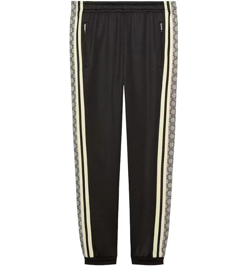 Gucci Oversize Technical Jersey Jogging Pant Black/Ivory - vue 360