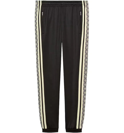 Gucci Oversize Technical Jersey Jogging Pant Black/Ivory - authentic Gucci apparel